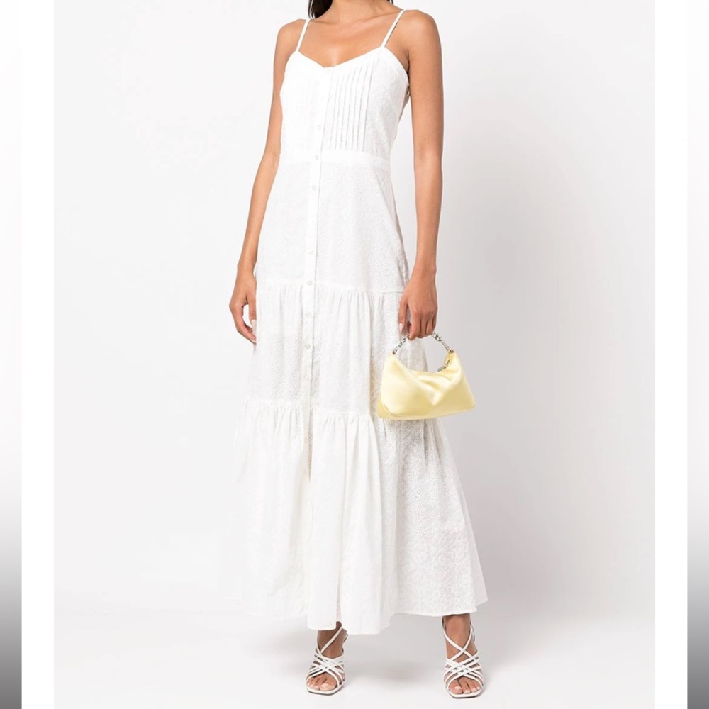 Veronica Beard Alondra Pleated Detailed Tiered Maxi Dress